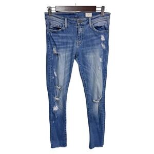Buckle Bridge by GLY Low Rise Distressed Skinny Denim Blue Jeans Women's Size 28